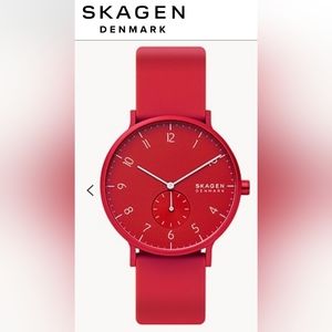 Skagen | UNISEX | Battery Inside & Running | Poppy Red Silicone | 41mm